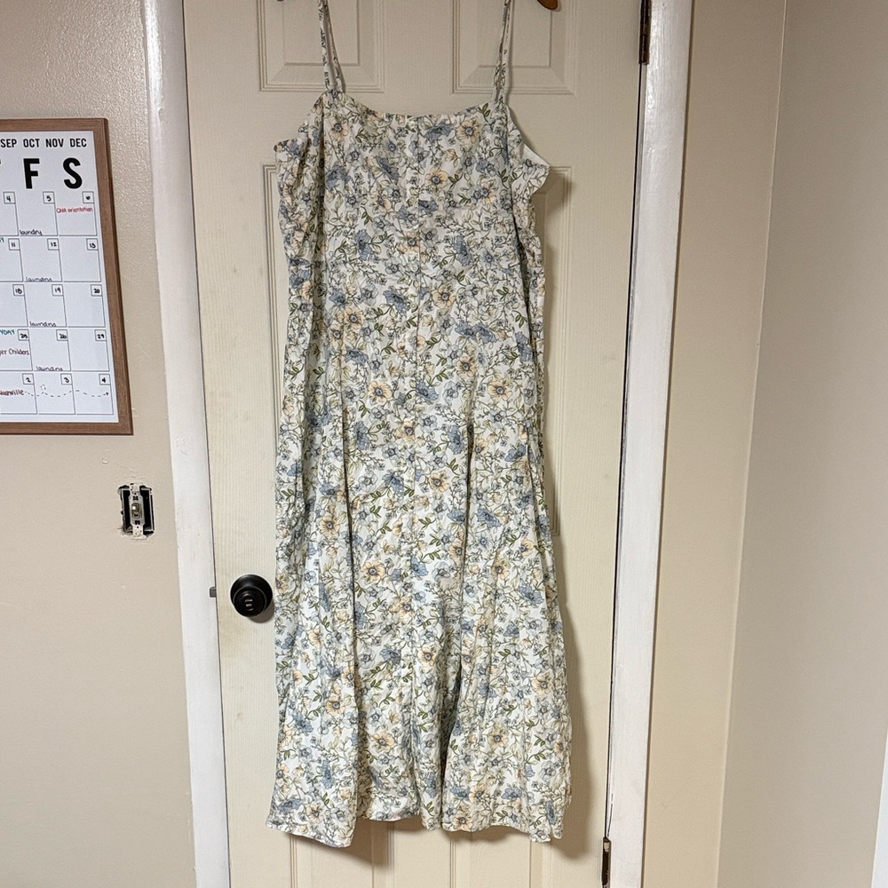 J. Crew Blue Floral Midi Dress